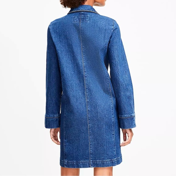 LOFT Denim Pocket Shift Dress Women’s Size XL Boho Western Rodeo Festival Cotton - Picture 2 of 11